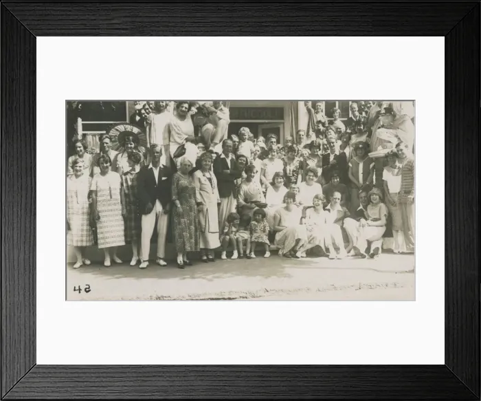 Framed Print : A group of happy holidaymakers at the Rathcoole guest house Framed Print : A group of happy holidaymakers at the Rathcoole guest house