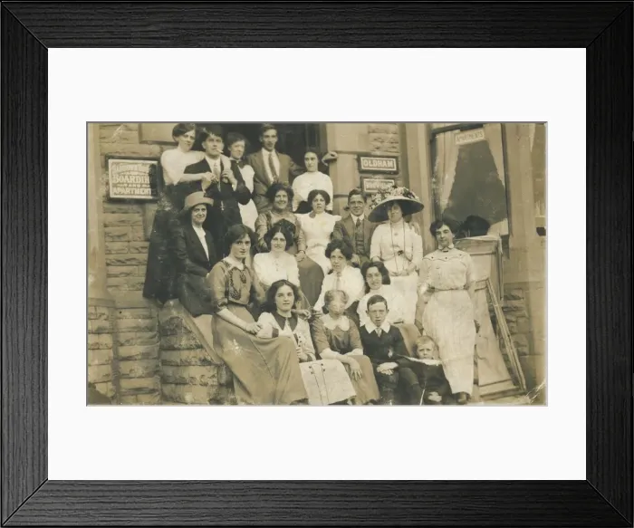 Framed Print : Guests outside the Sandown House guest house, offering boarding and apartments Framed Print : Guests outside the Sandown House guest house, offering boarding and apartments