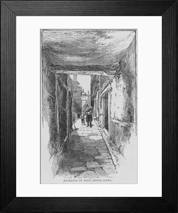 Framed Print : Entrance to the historic pub, the Old Cheshire Cheese in Wine Office Court Framed Print : Entrance to the historic pub, the Old Cheshire Cheese in Wine Office Court