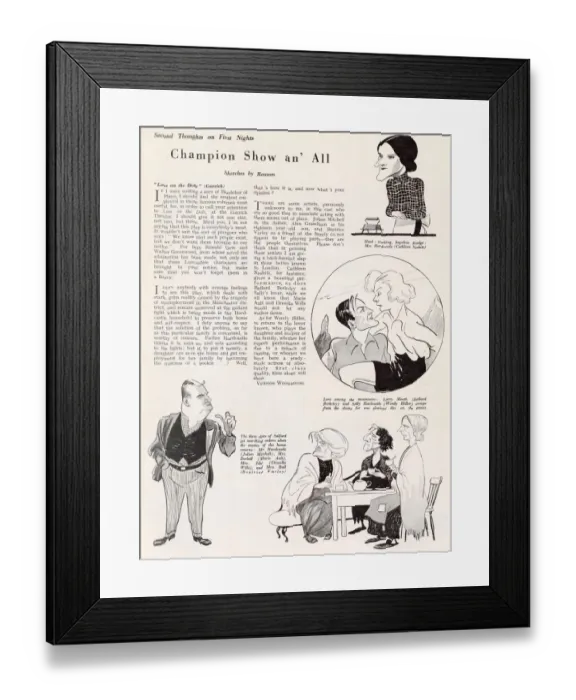 Framed Print : Review of Walter Greenwoods Love on the Dole at the Garrick Theatre in The Bystander Framed Print : Review of Walter Greenwoods Love on the Dole at the Garrick Theatre in The Bystander