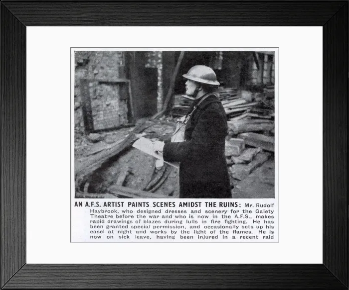 Framed Print : Artist Paints Scenes Amidst the Ruins 1940 Framed Print : Artist Paints Scenes Amidst the Ruins 1940