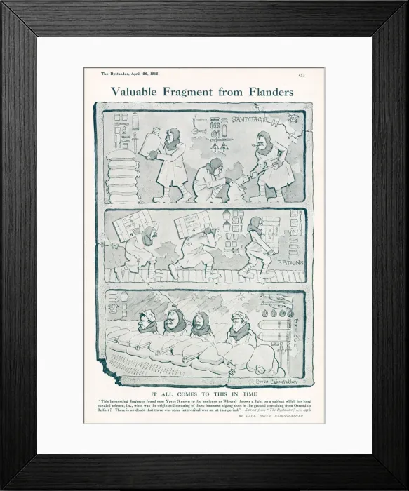 Framed Print : Cartoon by Bruce Bairnsfather in the style of Egyptian Hieroglyphs Framed Print : Cartoon by Bruce Bairnsfather in the style of Egyptian Hieroglyphs