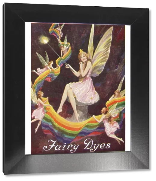 Advertisement for Fairy Dyes, promoted, appropriately, by some fairies who flutter