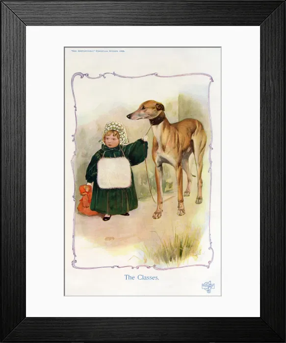 Framed Print : The Classes - girl and dog Framed Print : The Classes - girl and dog