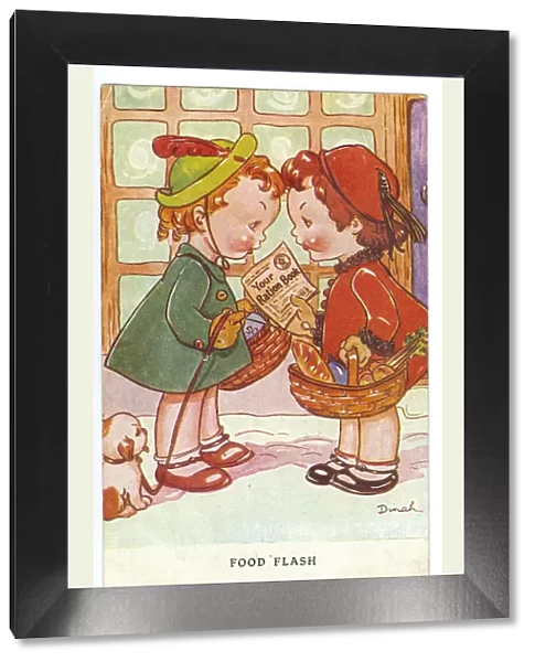 WW2 era - Comic Postcard - Food Flash