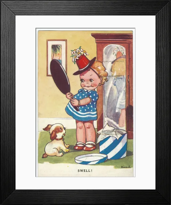 Framed Print : WW2 era - Comic Postcard - Swell Framed Print : WW2 era - Comic Postcard - Swell
