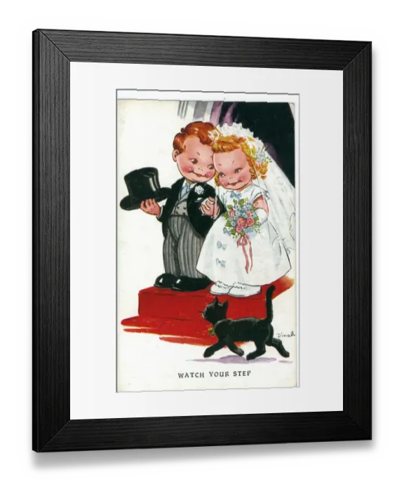 Framed Print : WW2 era - Comic Postcard - Watch your step Framed Print : WW2 era - Comic Postcard - Watch your step