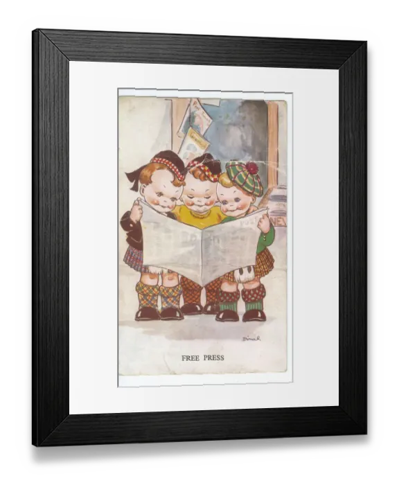 Framed Print : WW2 era - Comic Postcard - Free Press