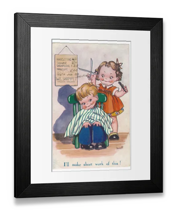 Framed Print : WW2 era - Comic Postcard - I ll make short work of this Framed Print : WW2 era - Comic Postcard - I ll make short work of this