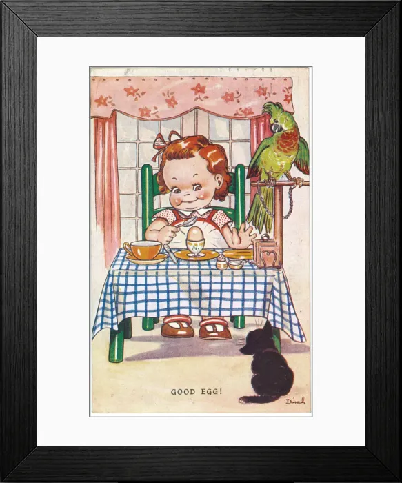 Framed Print : WW2 era - Comic Postcard - Good Egg Framed Print : WW2 era - Comic Postcard - Good Egg