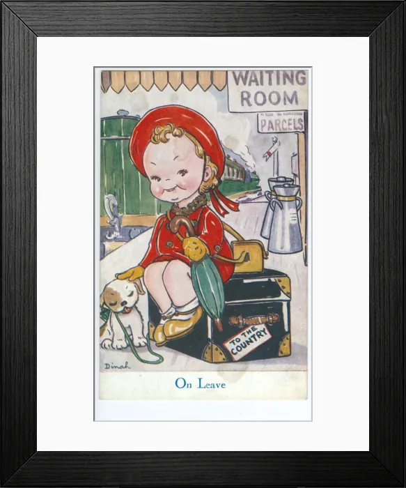 Framed Print : WW2 era - Comic Postcard - On Leave Framed Print : WW2 era - Comic Postcard - On Leave
