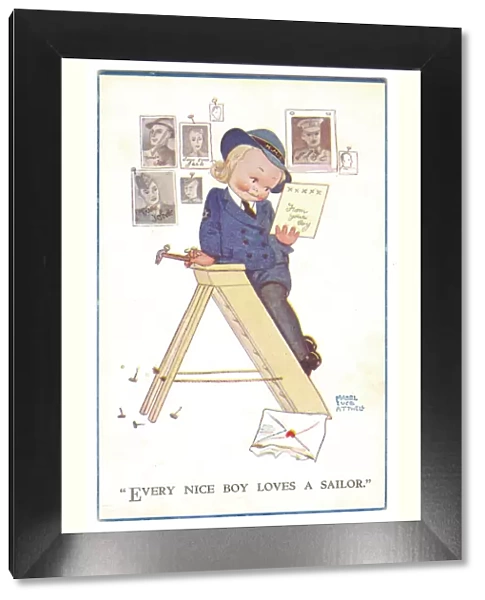 WW2 era - Comic Postcard - Every nice boy loves a sailor