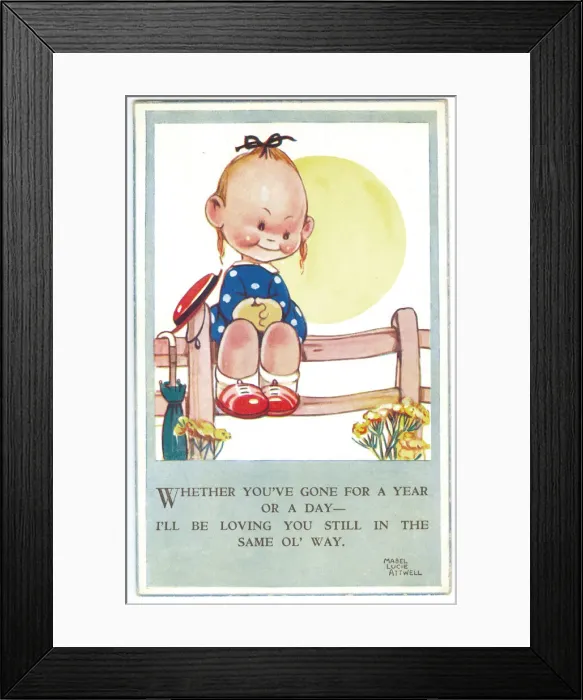 Framed Print : WW2 era - Comic Postcard - Whether you ve gone Framed Print : WW2 era - Comic Postcard - Whether you ve gone