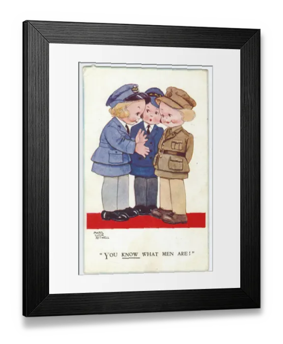 Framed Print : WW2 era - Comic Postcard - You Know what men are Framed Print : WW2 era - Comic Postcard - You Know what men are