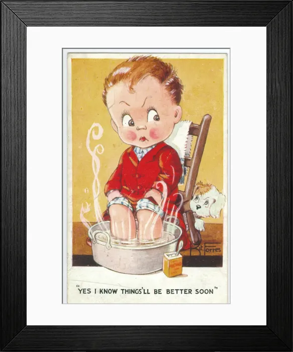 Framed Print : WW2 era - Comic Postcard - I know things ll be better soon