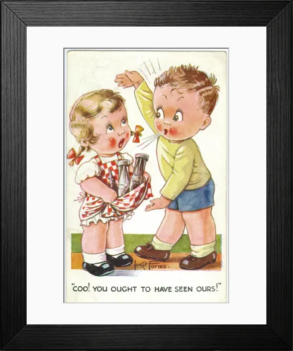 Framed Print : WW2 era - Comic Postcard - Coo - you ought to have seen ours Framed Print : WW2 era - Comic Postcard - Coo - you ought to have seen ours