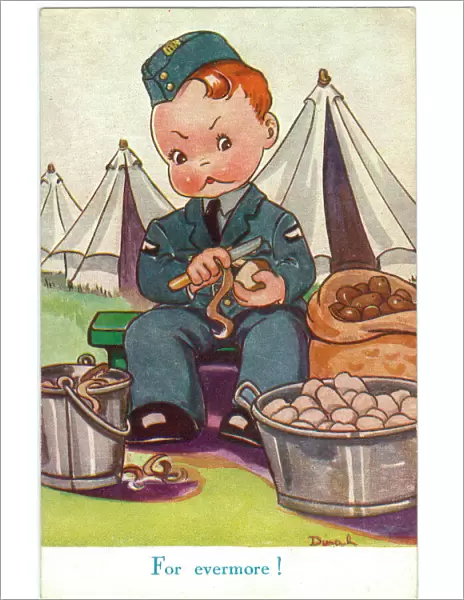 WW2 era - Comic Postcard - For Evermore