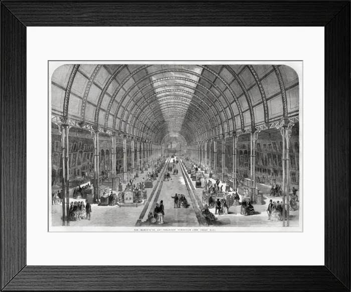 Framed Print : The Great Hall at the Manchester Art Treasures Exhibition in 1857. Date: 1857 Framed Print : The Great Hall at the Manchester Art Treasures Exhibition in 1857. Date: 1857