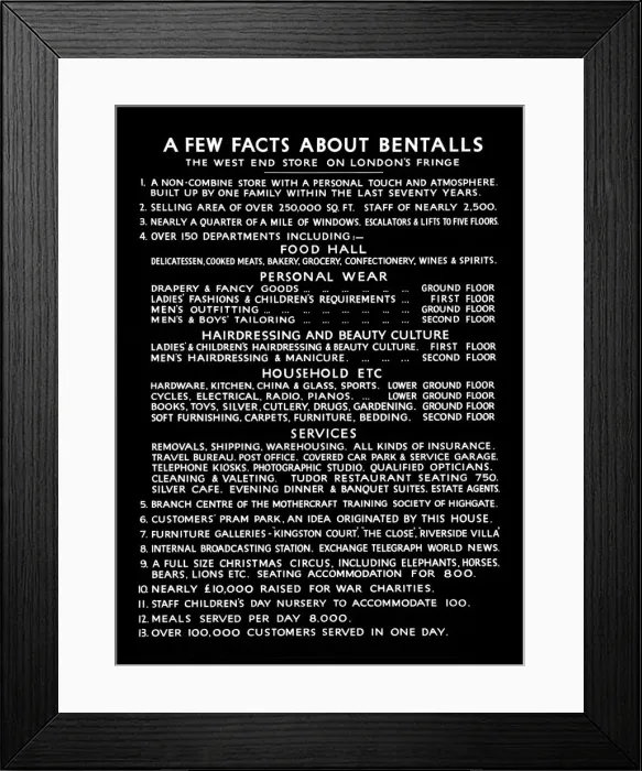 Framed Print : Bentalls Department Store - Kingston-upon-Thames Framed Print : Bentalls Department Store - Kingston-upon-Thames