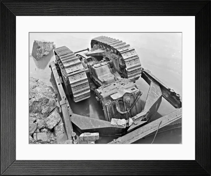Framed Print : A Striken Caterpillar Tractor which has taken a tumble Framed Print : A Striken Caterpillar Tractor which has taken a tumble