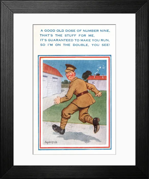 Framed Print : Comic postcard, Soldier in the British Army, WW2 Framed Print : Comic postcard, Soldier in the British Army, WW2