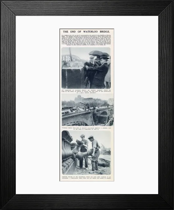 Framed Print : The demolition of Waterloo Bridge Framed Print : The demolition of Waterloo Bridge