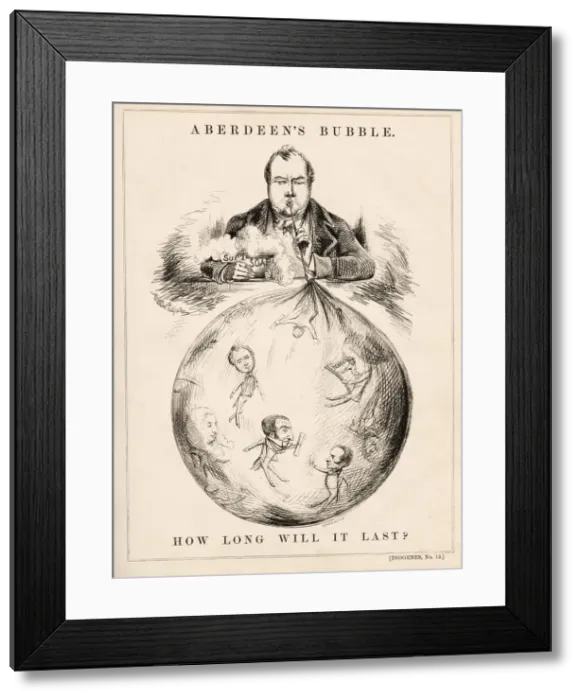 Framed Print : Aberdeens bubble. How long will it last? Satirical cartoon about Lord Aberdeen s