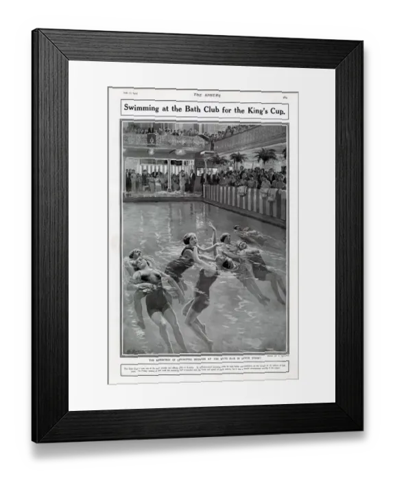 Framed Print : Exhibition of life-saving techniques at the Bath Club in Dover Street Framed Print : Exhibition of life-saving techniques at the Bath Club in Dover Street