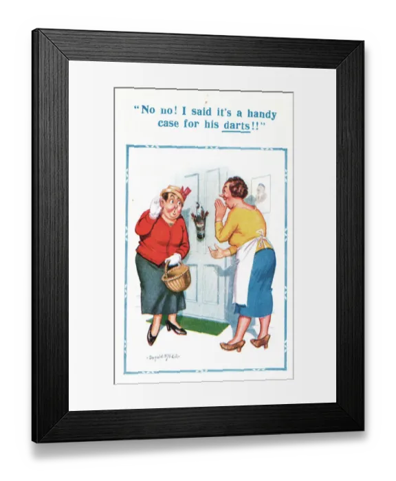 Framed Print : Comic postcard, novel use for gas mask, WW2 Date: 20th century Framed Print : Comic postcard, novel use for gas mask, WW2 Date: 20th century