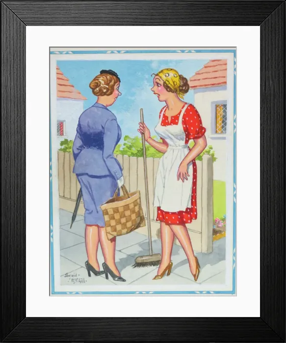Framed Print : Comic postcard, Woman talking about marriage. He said it would be like the Garden of Eden Framed Print : Comic postcard, Woman talking about marriage. He said it would be like the Garden of Eden