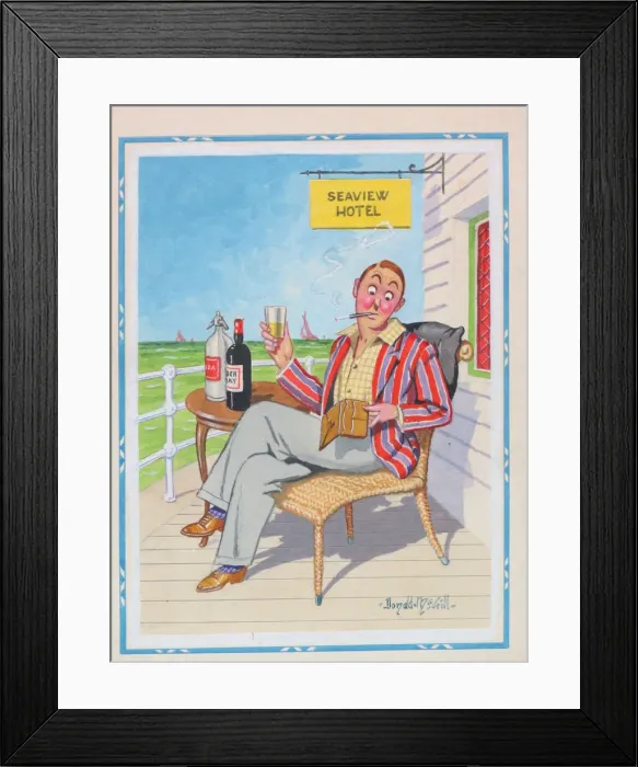 Framed Print : Comic postcard, Man short of money at the seaside. I ve no money left at the end of Framed Print : Comic postcard, Man short of money at the seaside. I ve no money left at the end of