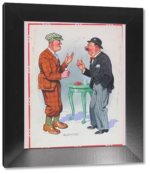 Comic postcard, Two men drinking in a pub