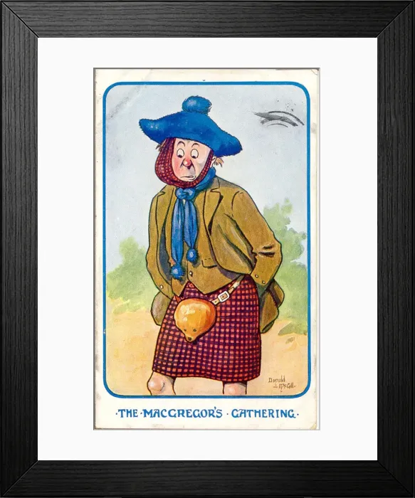 Framed Print : Comic postcard, The MacGregors Gathering Date: 20th century