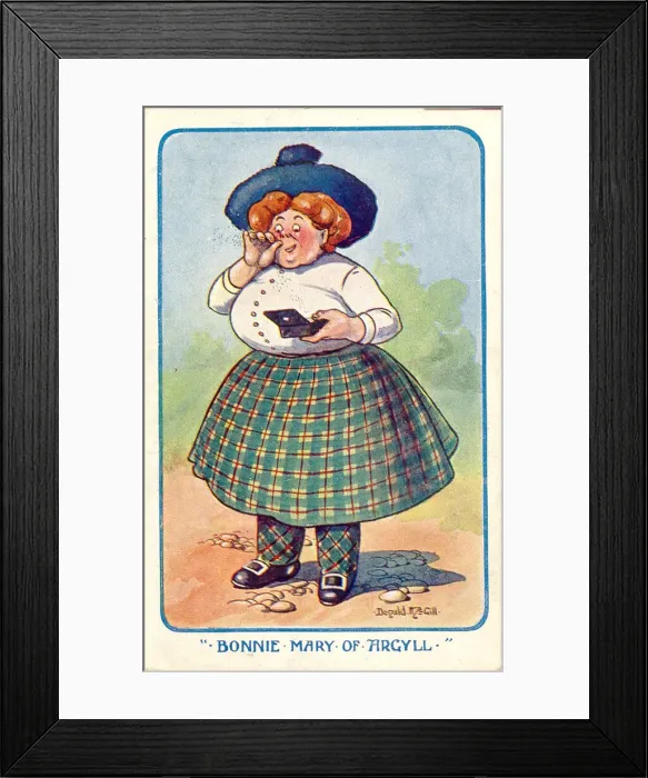 Framed Print : Comic postcard, Bonnie Mary of Argyll Date: 20th century Framed Print : Comic postcard, Bonnie Mary of Argyll Date: 20th century