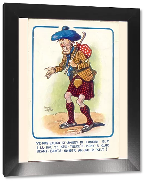 Comic postcard, Scotsman Sandy Date: 20th century