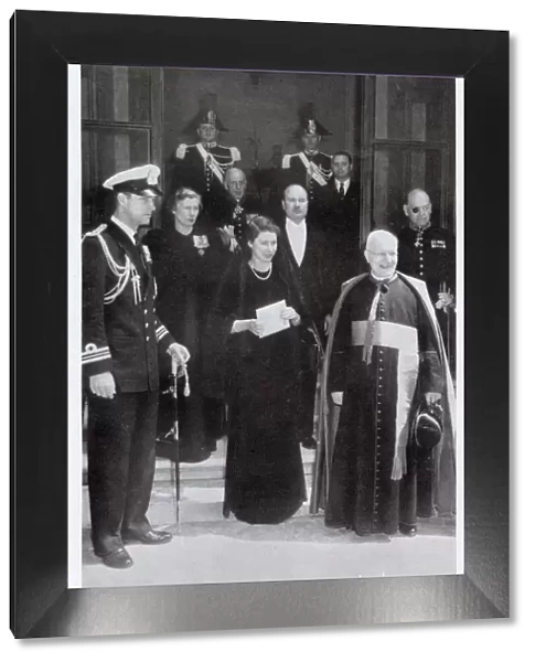The Royal Visit to the Vatican - standing behind Princess Elizabeth