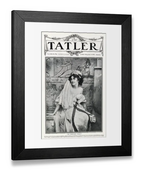 Framed Print : Front cover of The Tatler featuring a portrait of Countess Poulett Framed Print : Front cover of The Tatler featuring a portrait of Countess Poulett