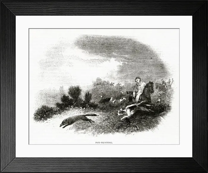 Framed Print : Fox-hunting scene Framed Print : Fox-hunting scene