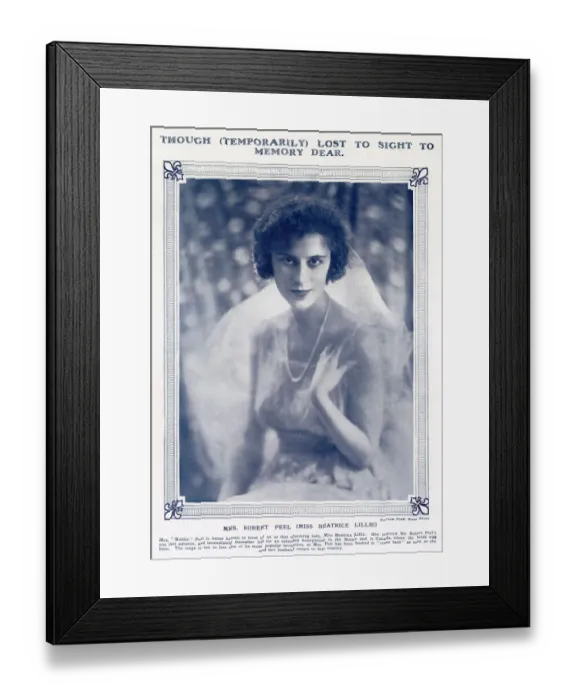 Framed Print : Actress Beatrice Lillie pictured in 1920 in The Tatler following her 1919 marriage to Framed Print : Actress Beatrice Lillie pictured in 1920 in The Tatler following her 1919 marriage to