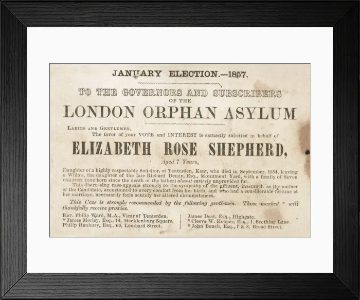 Framed Print : London Orphan Asylum Lobby Card Framed Print : London Orphan Asylum Lobby Card