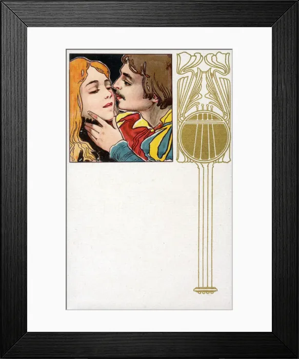 Framed Print : Art Nouveau romantic couple Date: early 20th century Framed Print : Art Nouveau romantic couple Date: early 20th century