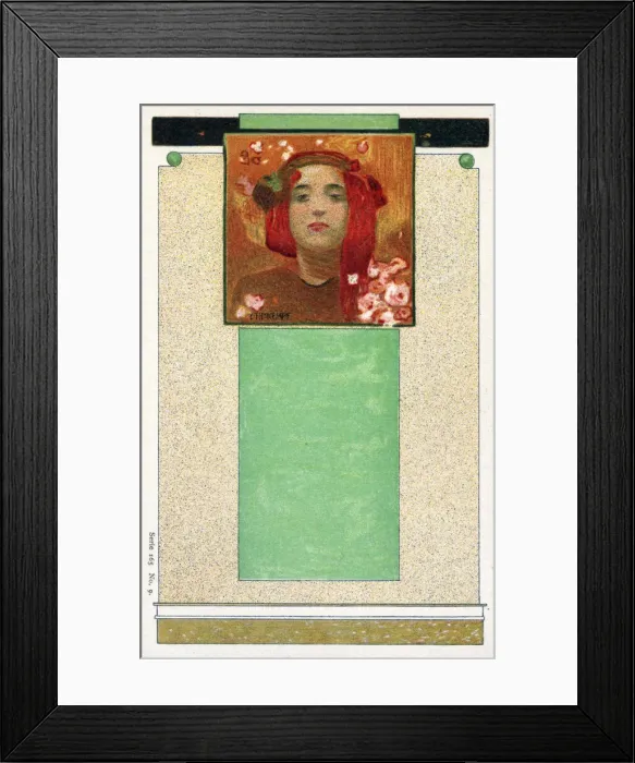 Framed Print : Art Deco design with womans face Date: early 20th century Framed Print : Art Deco design with womans face Date: early 20th century