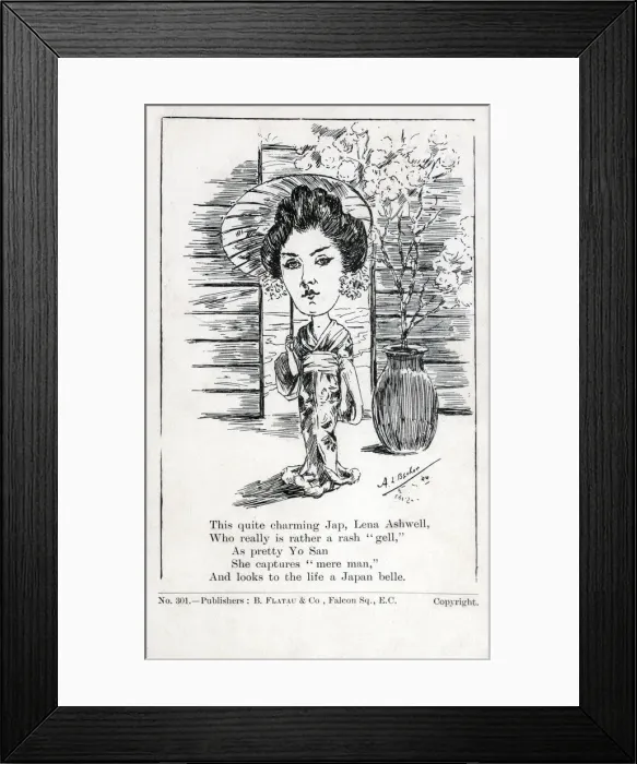 Framed Print : Lena Ashwell as Princess Yo San in The Darling of the Gods Date: circa 1904 Framed Print : Lena Ashwell as Princess Yo San in The Darling of the Gods Date: circa 1904