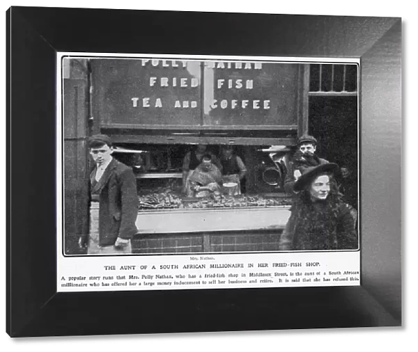 Fried fish shop run by Polly Nathan in Middlesex Street (Petticoat Lane