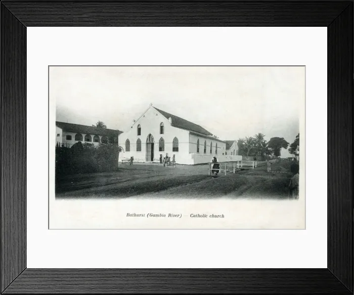 Framed Print : Bathurst (Banjul) (Gambia River) - Catholic Church. Date: 1904 Framed Print : Bathurst (Banjul) (Gambia River) - Catholic Church. Date: 1904