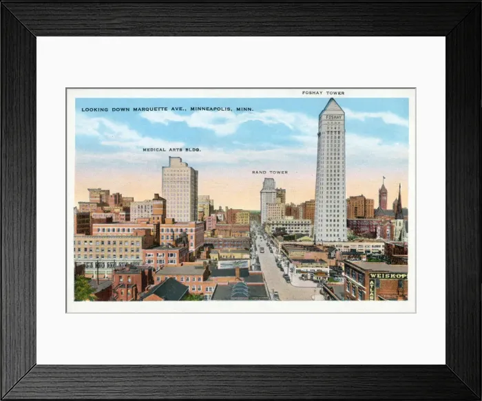 Framed Print : Looking down Marquette Avenue, Minneapolis, Minnesota, USA Framed Print : Looking down Marquette Avenue, Minneapolis, Minnesota, USA