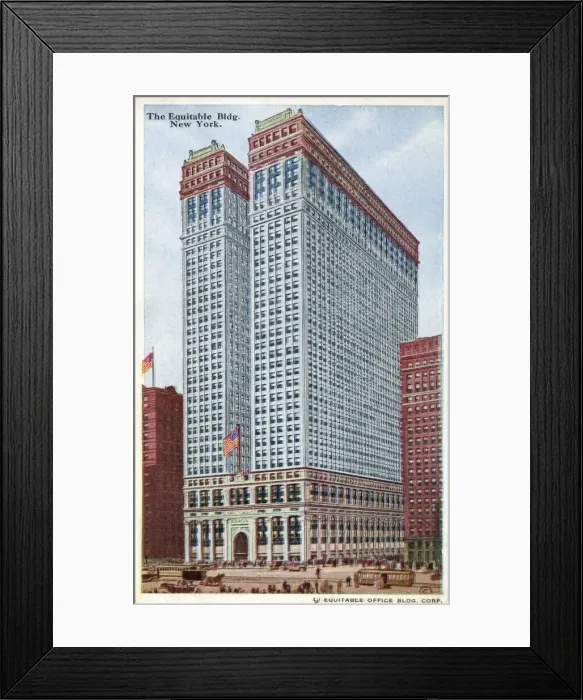 Framed Print : The Equitable Office Building, New York City, NY, USA. Date: circa 1920 Framed Print : The Equitable Office Building, New York City, NY, USA. Date: circa 1920