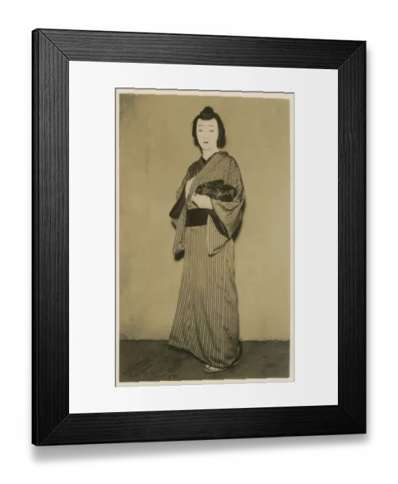 Framed Print : Japanese Actor (possibly dressed as a woman?) - traditional play Date: circa 1930s Framed Print : Japanese Actor (possibly dressed as a woman?) - traditional play Date: circa 1930s