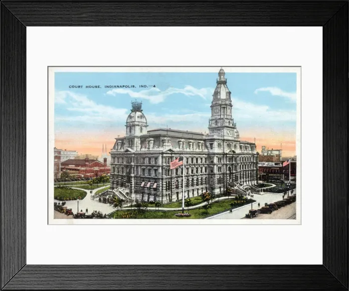 Framed Print : Court House, Indianapolis, Indiana, USA Date: circa 1920 Framed Print : Court House, Indianapolis, Indiana, USA Date: circa 1920