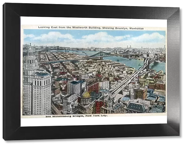 Looking East from the Woolworth Building, showing Brooklyn and Manhattan - New York City